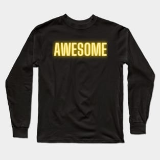 awesome yellow glowing design Long Sleeve T-Shirt